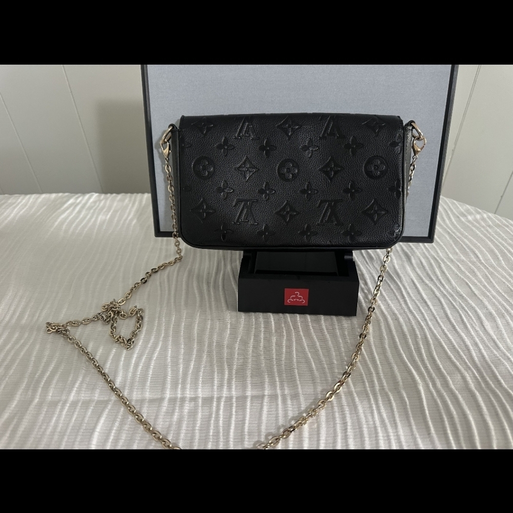 Louis Vuitton Black Crossbody Bag with Gold Chain